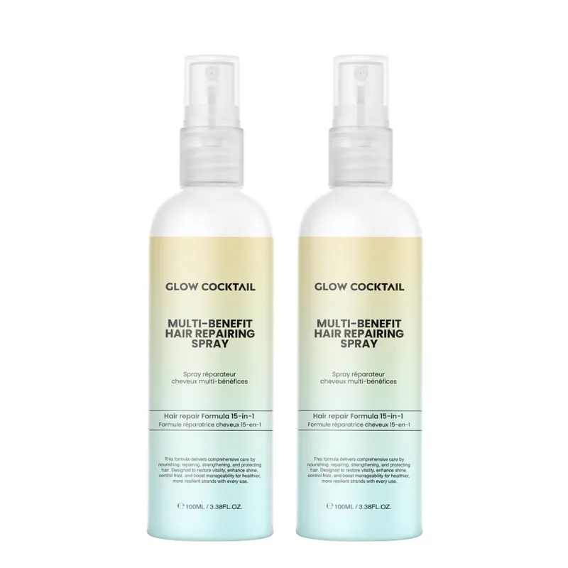 GlowCocktail London 2 x Multi-Benefit Hair Repairing Spray 100ml in White Size: 200ml - White
