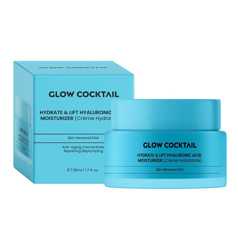 GlowCocktail London Unisex Glow Cocktail Hydrate & Lift Hyaluronic Acid Moisturizer 50ml in Blue Blue female