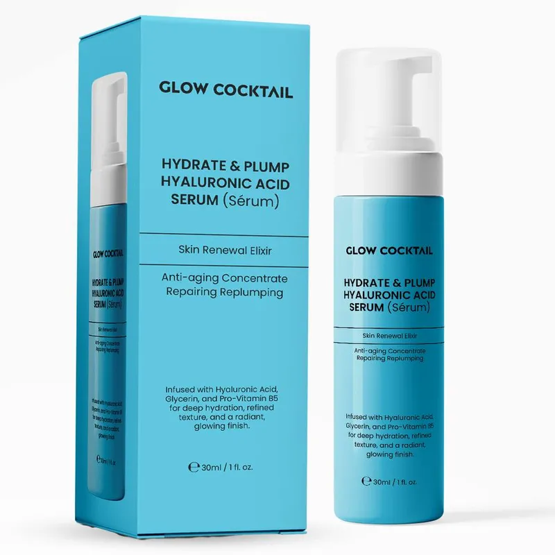 GlowCocktail London Glow Cocktail Hydrate & Plump Hyaluronic Acid Serum 30ml in Blue Blue 30ml