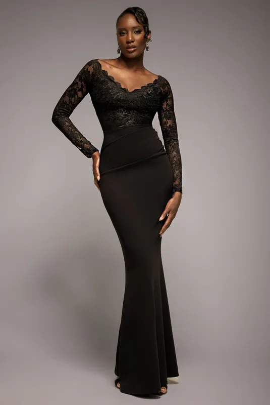 Women's dress Goddiva Bardot Noir 38