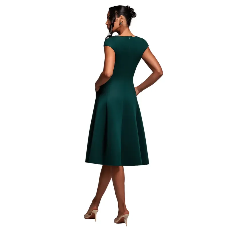 V-Neck A-Line Dress Women Goddiva Vert 38