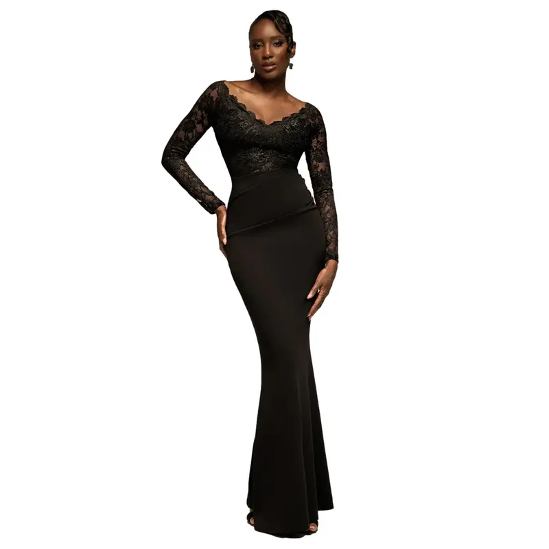 Women's dress Goddiva Bardot Noir 44