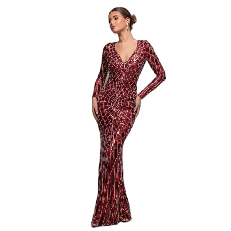 Women's dress Goddiva Geo Sequin Rouge 36