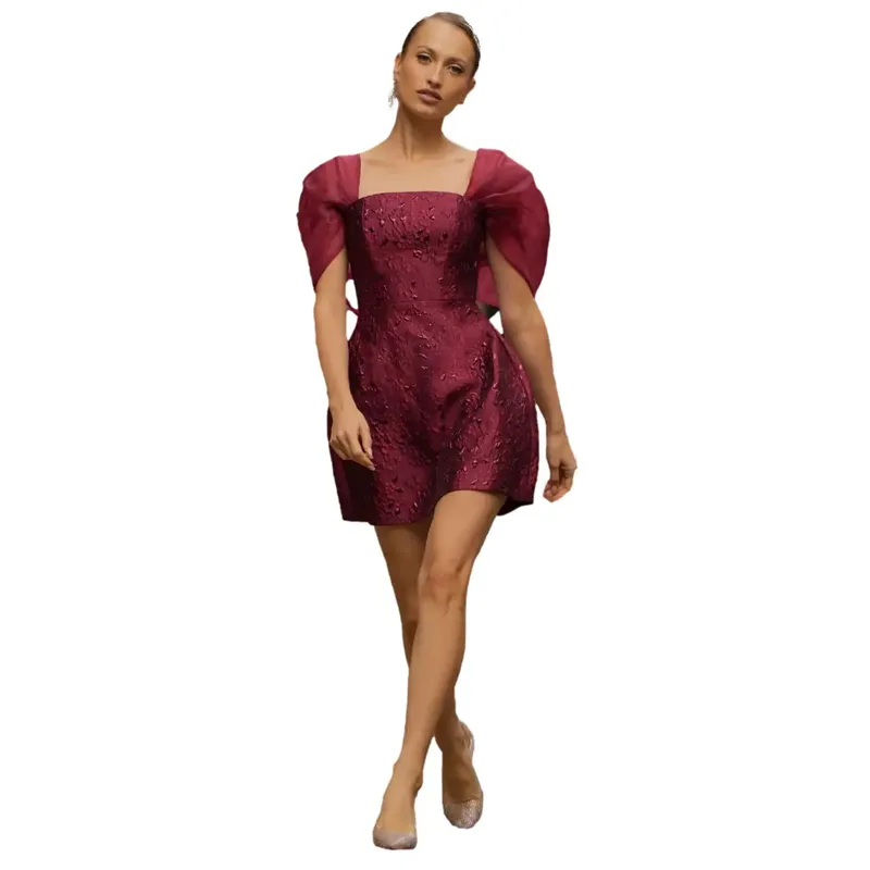 Women's Mini Jacquard Dress Goddiva Rouge 34