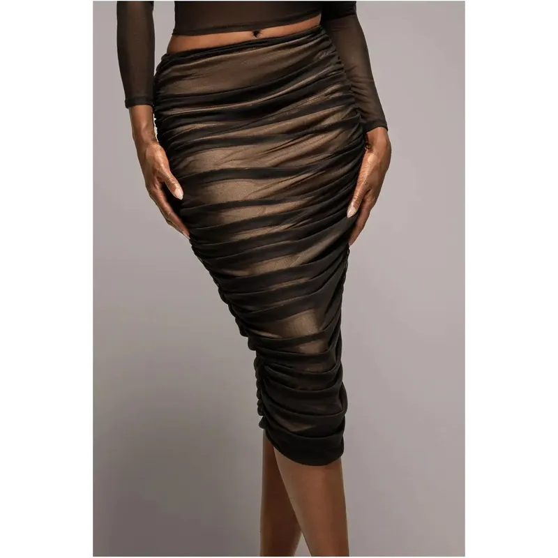 Women's skirt Goddiva Midi Noir M