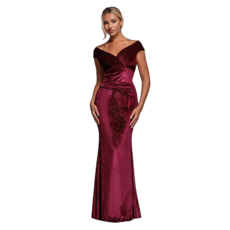 Women's tight dress Goddiva Shimmer Rouge 44
