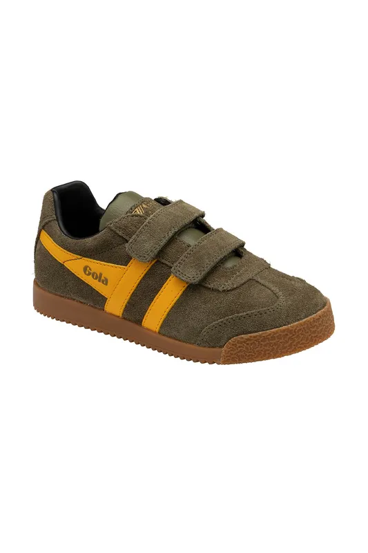 Gola Classics 'Harrier Strap' Suede Trainers in Khaki Size: 2 Khaki 2