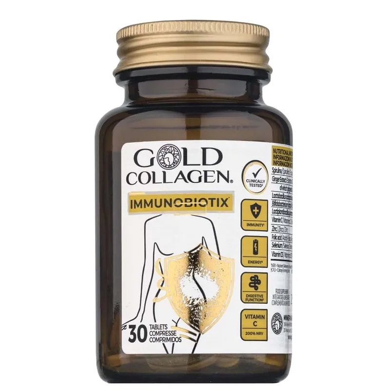 Gold Collagen Immunobiotix Tablets x 30 in Clear - Clear