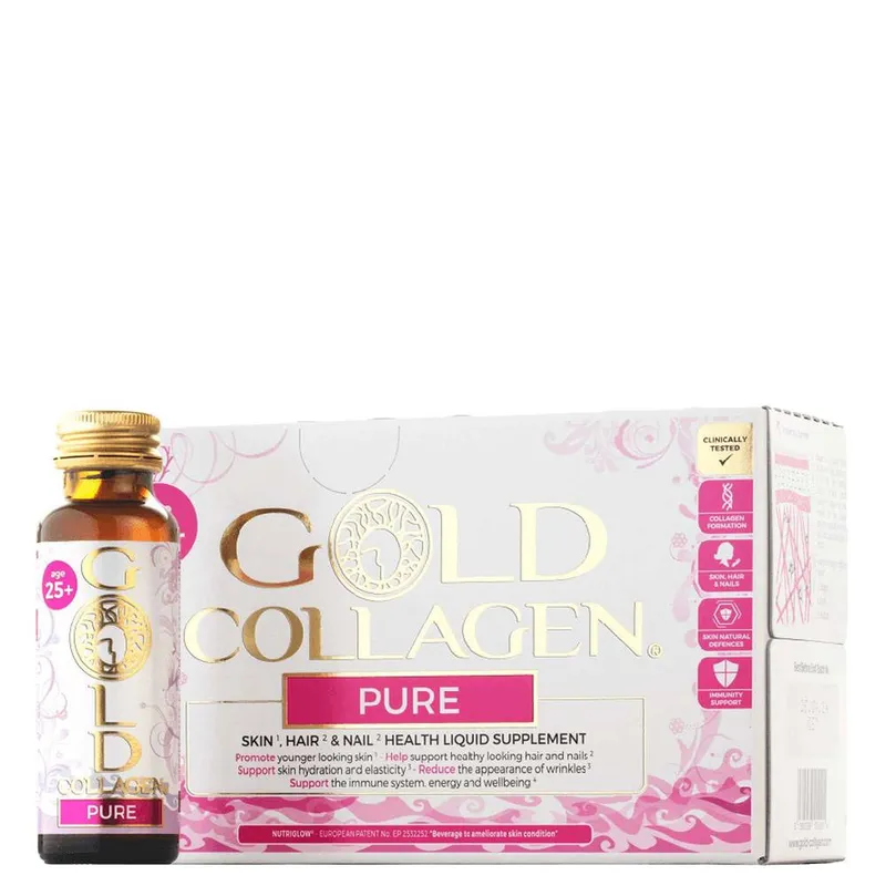 Gold Collagen Women's Liquid Supplement Pure Skin, Hair & Nail Health Liquid Supplement For 25+ 10 x 50ml in Clear Clear