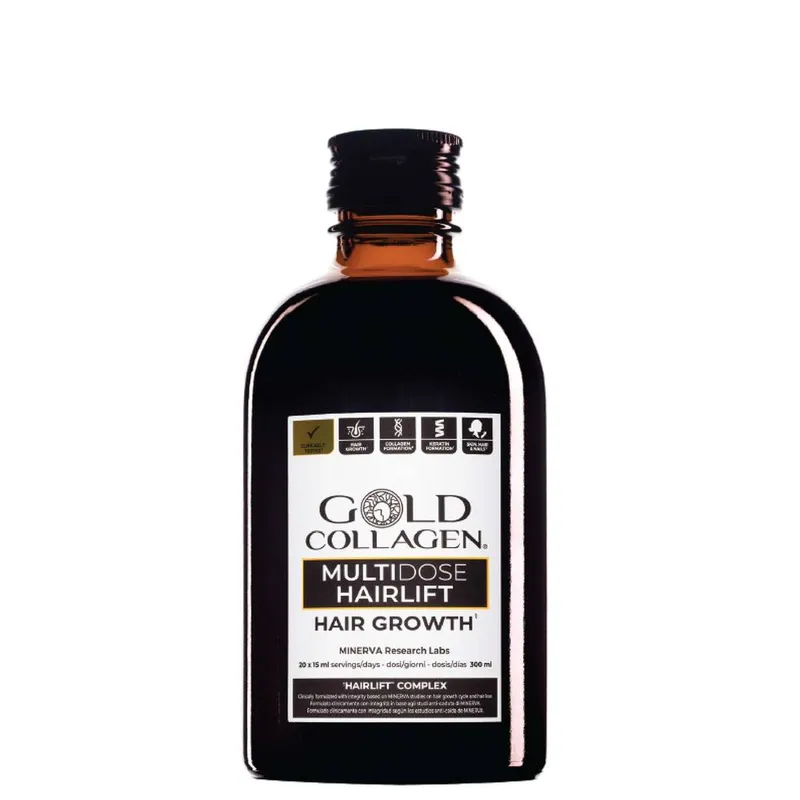 Gold Collagen Liquid Supplement Hair Growth Liquid Supplement 20 x 15ml in Clear - Clear