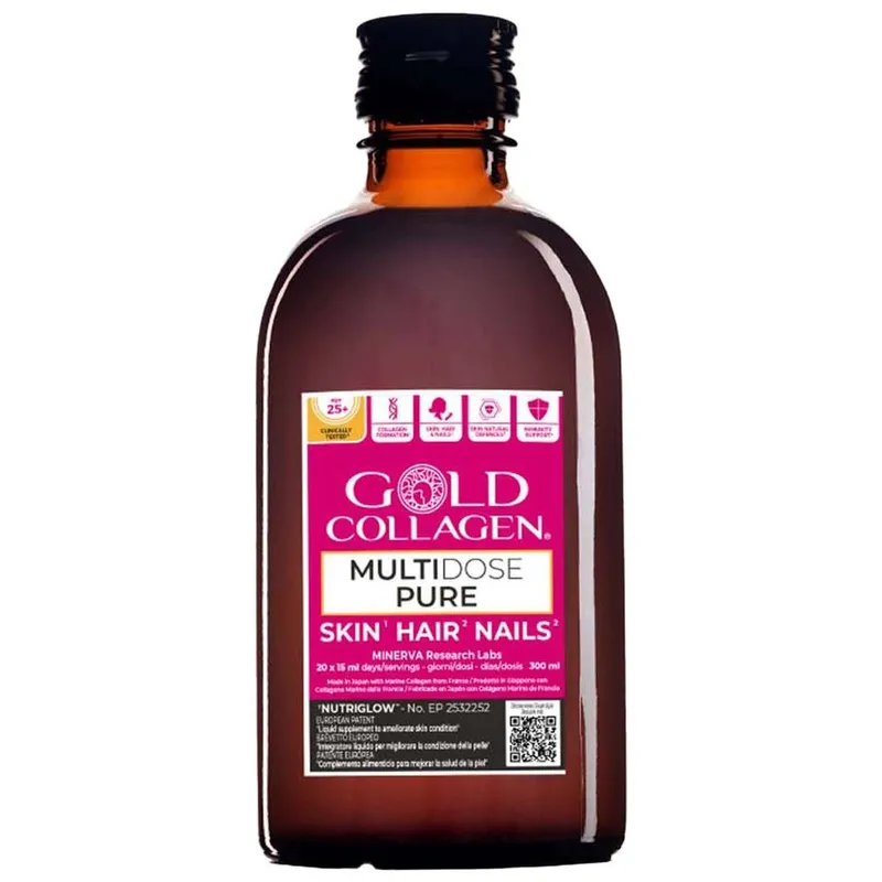 Gold Collagen Women's Liquid Supplement Multidose Pure Skin, Hair & Nails Liquid Supplement 20 x 15ml in Clear Clear