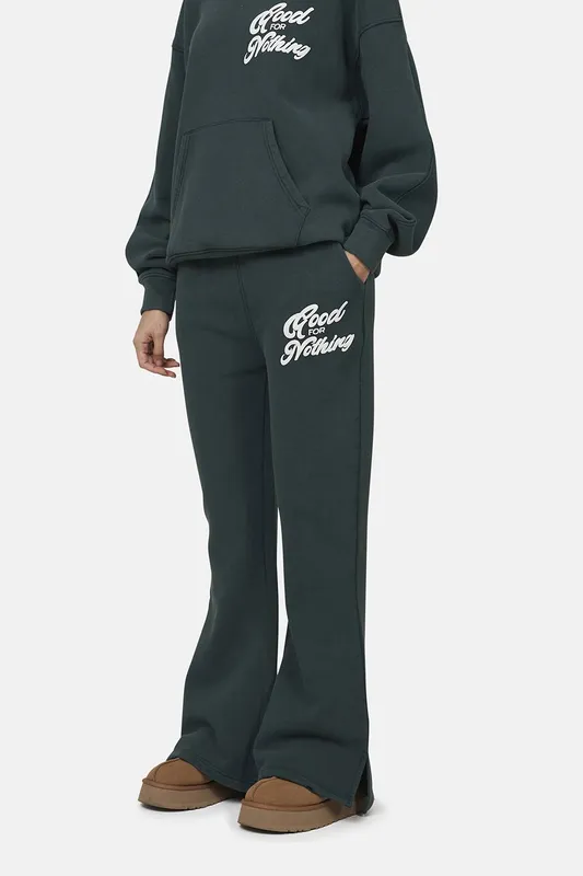 Good For Nothing Women's Flared Joggers in Green Size: XS Green XS