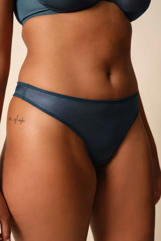 Gossard Women's Glossies Thong - Blue Size: XS Blue XS