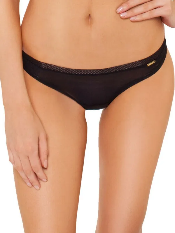 Gossard Women's Glossies Thong - Black Size: XL - Black