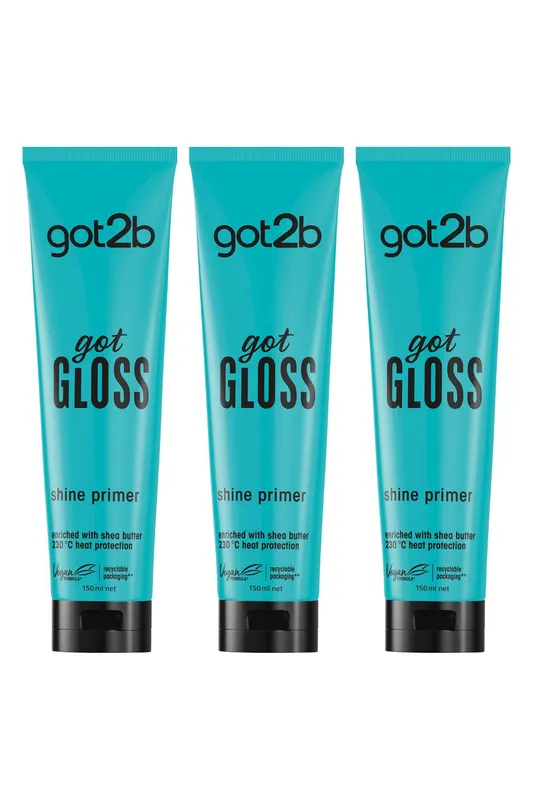 got2b Women's Gloss Hair Primer 'Lotion' 3x200ml in Blue Blue