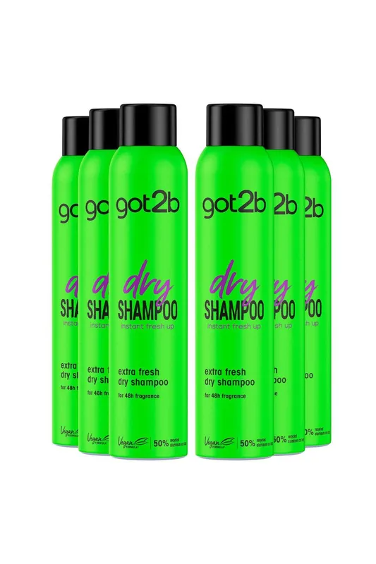 got2b Fresh It Up Extra Fresh Dry 'Shampoo' 6x200ml in Green - Green