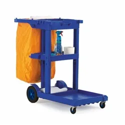 Gpc Janitorial Cleaning Trolley; Castors; Plastic/Pvc; 100kg; Blue/Yellow