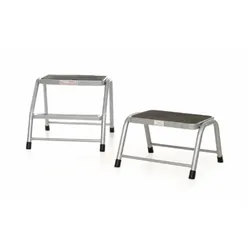 Gpc Nestable Step-up; 2 Tread; Tubular Steel; 150kg; Silver
