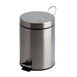 Gpc Pedal Bin; 3L; Stainless Steel; Silver