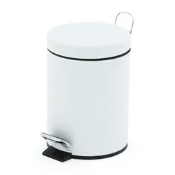 Gpc Pedal Bin; 3L; Steel; White