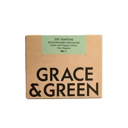 Grace & Green Grace and Green Organic Cotton Applicator Tampons Regular (Pack 200)