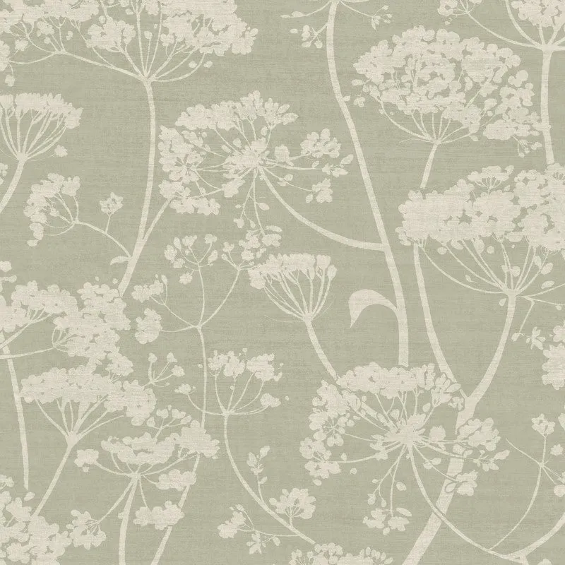 GranDeco Cow Parsley Floral Trail Wallpaper