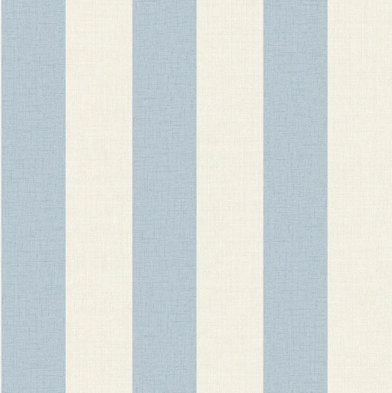 Grandeco Wide Textured Stripe Wallpaper in Blue Blue
