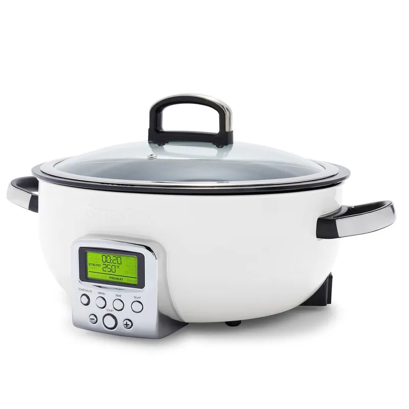 GreenPan Elite Omnicooker, Pfas Free Ceramic Non-Stick with 5.6L Capacity in Cream Cream