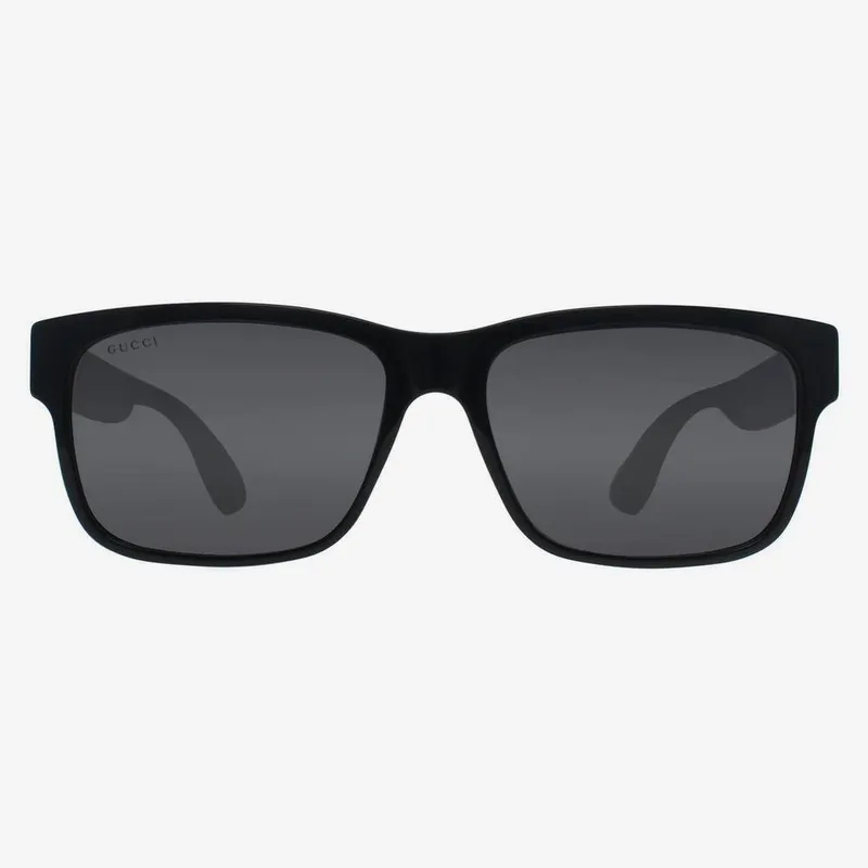 Gucci Men's Rectangle Black Green Red Grey Sunglasses Black One Size