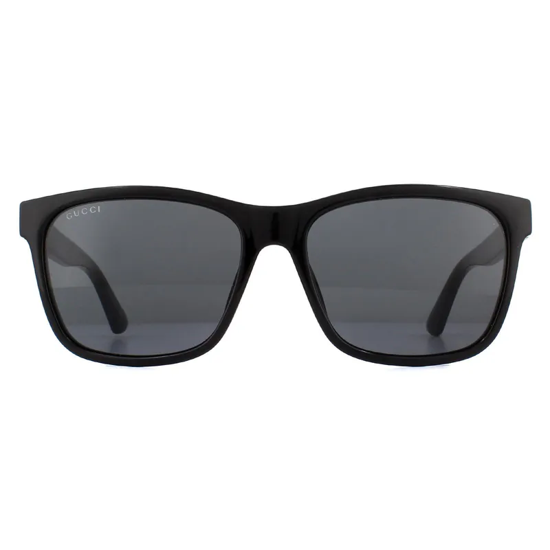 Gucci Rectangle Mens Black Grey Sunglasses - One Size