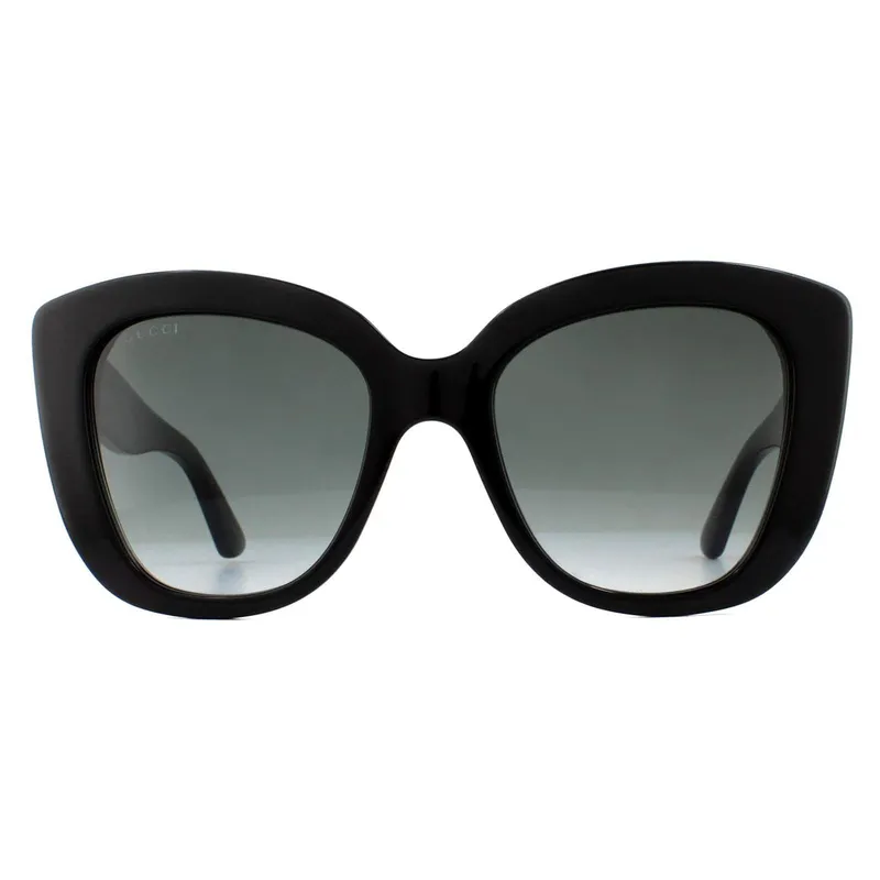 Gucci Women's Cat Eye Black Grey Gradient Sunglasses Black female