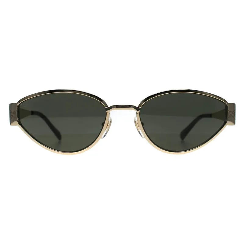 Gucci Women's Oval Gold Grey GG1853S Sunglasses - Gold