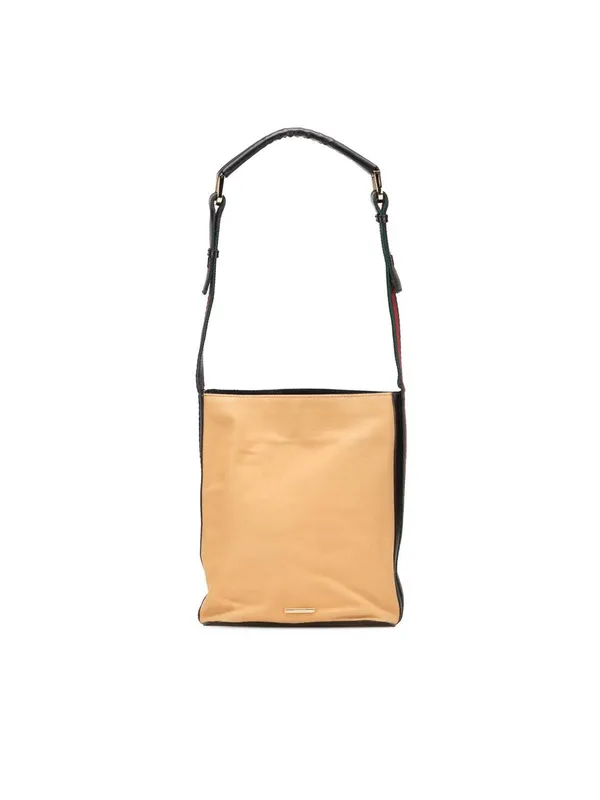 Gucci Women's Preloved Canvas Web Shoulder Bag in Brown - Brown - Size: One Size