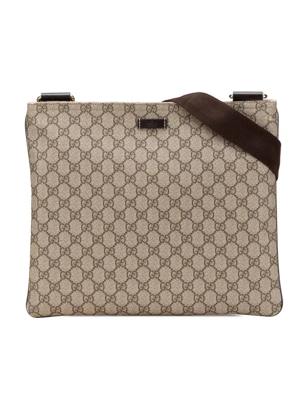 Gucci Women's Preloved GG Supreme Crossbody in Brown Brown female