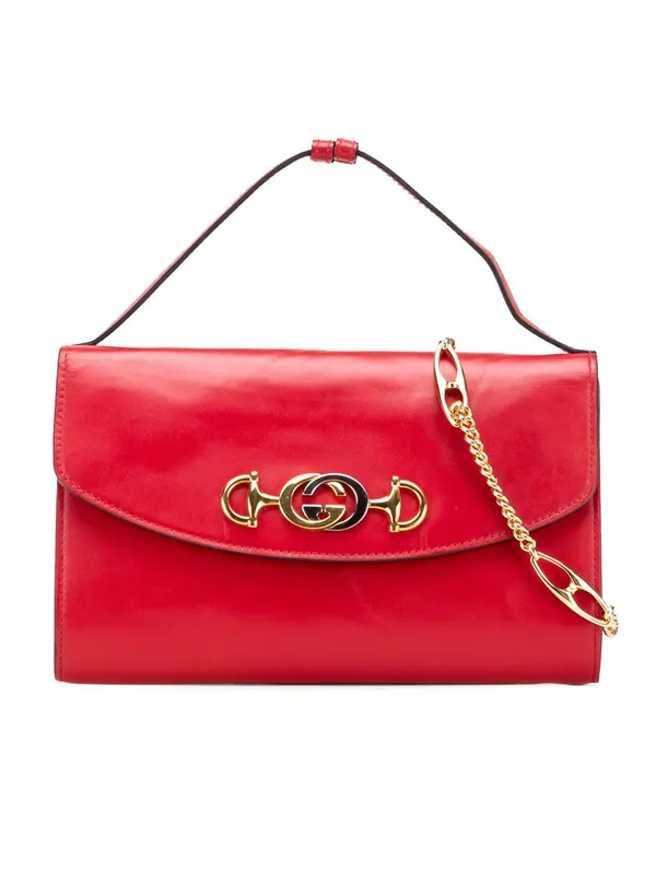 Gucci Women's Preloved Small Leather Zumi Satchel in Red Red female