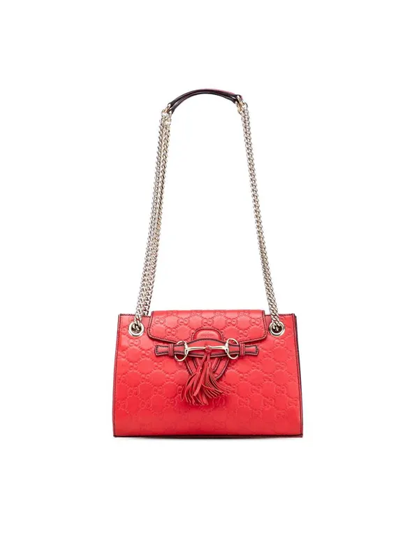 Gucci Women's Preloved Small ssima Emily Shoulder Bag in Red Red female