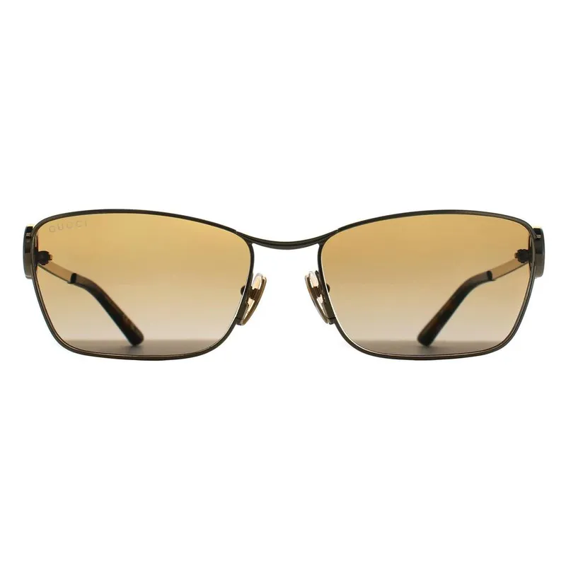 Gucci Women's Rectangle Gold Brown Gradient GG2045S Gold One Size female