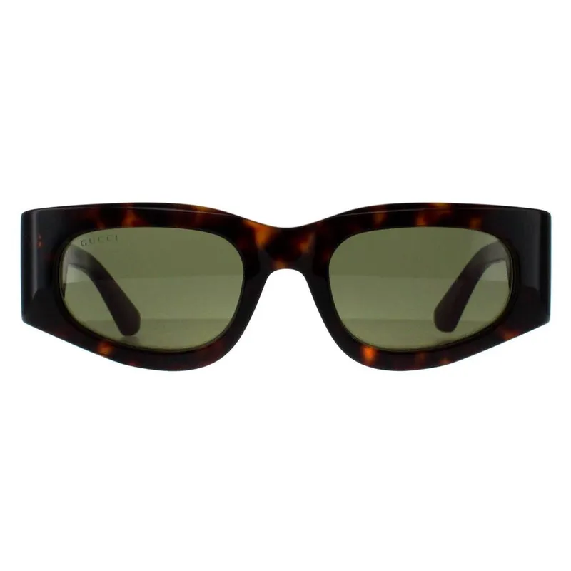 Gucci Women's Rectangle Havana with Green & Red Green GG1664S in Brown Brown