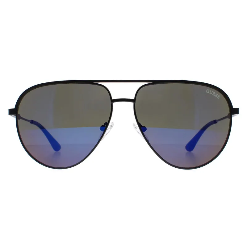 Guess Men's Aviator Black Blue Mirrored GF5083 Black One Size