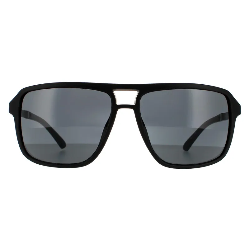 Guess Square Unisex Matte Black Smoke Grey Sunglasses - One Size