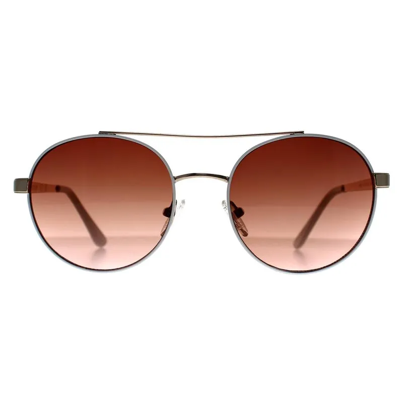 Guess Women's Round Gold White Brown Gradient GF0367 Gold One Size