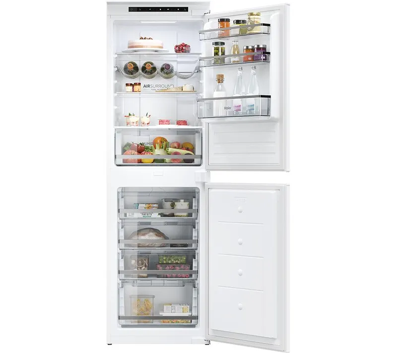 Haier HB50T618FMK Integrated Smart 50/50 Fridge Freezer - Sliding Hinge, White