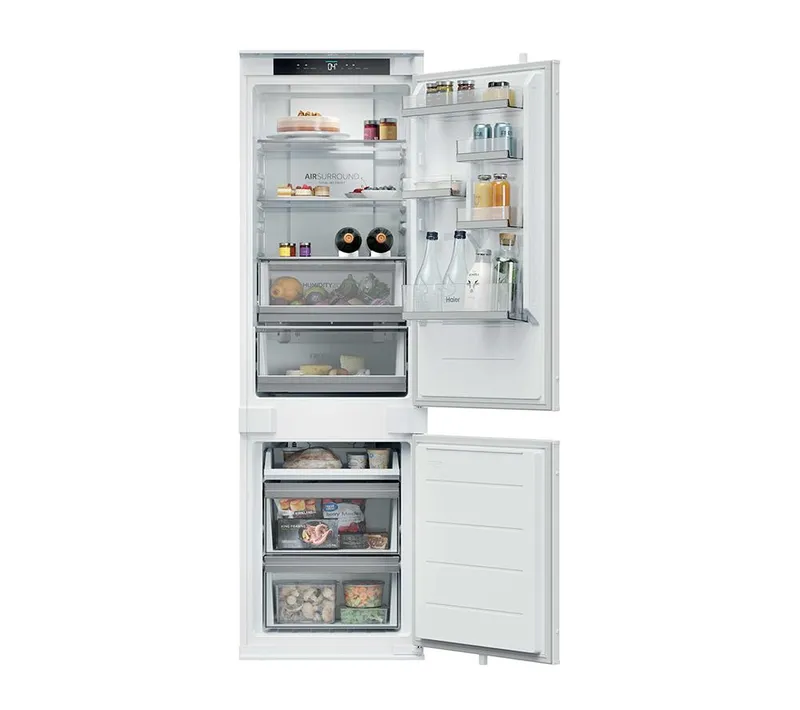 Haier HBW5518DK Integrated Smart 70/30 Fridge Freezer - Sliding Hinge, White