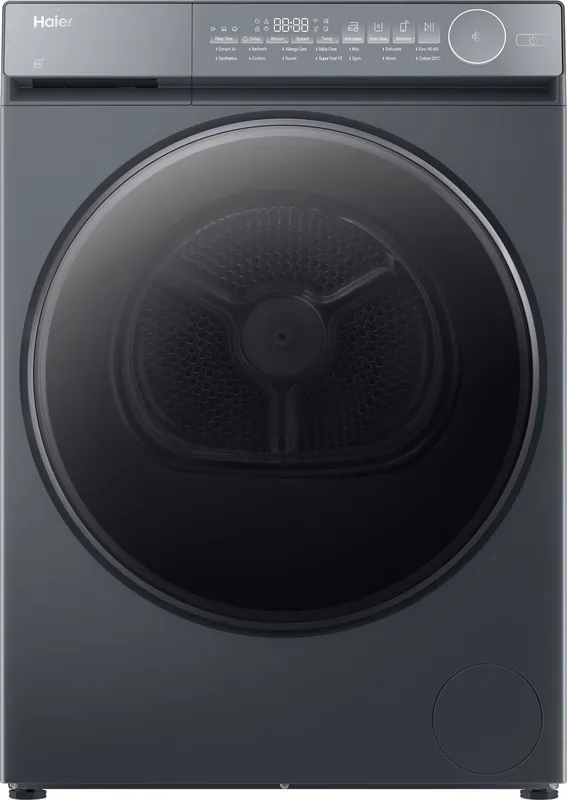Haier X Series 7 HD90-C367GU1-UK Wifi Connected 9Kg Heat Pump Tumble Dryer - Graphite - A++ Rated, Silver