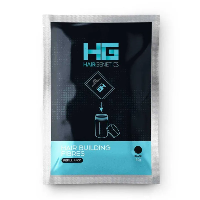 Hair Genetics Hair Fibres Refill Pack 50g in Black Black