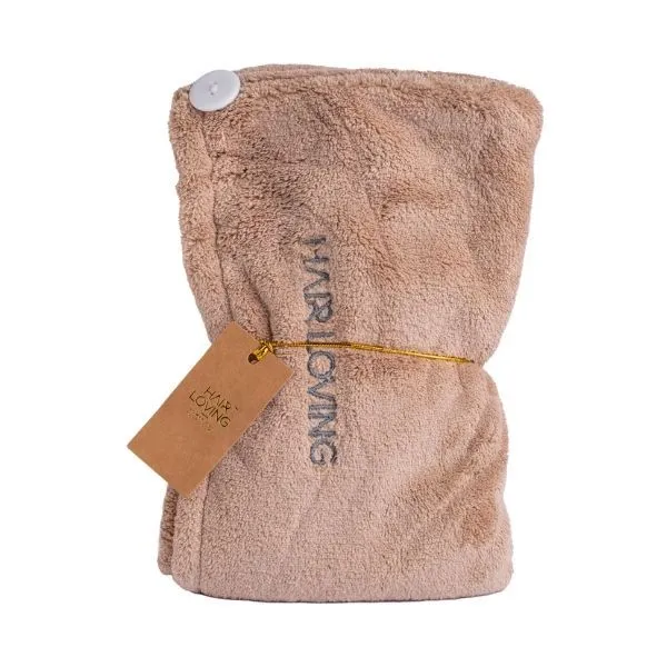 Hair Loving Luxury Hair Towel Wrap in Light Brown - Light Brown