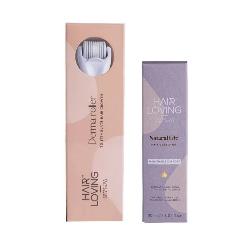 Hair Loving Women's Hair Regrowth Kit w/ 50 ml Menopause Hair Oil in Pale Orange Pale Orange female