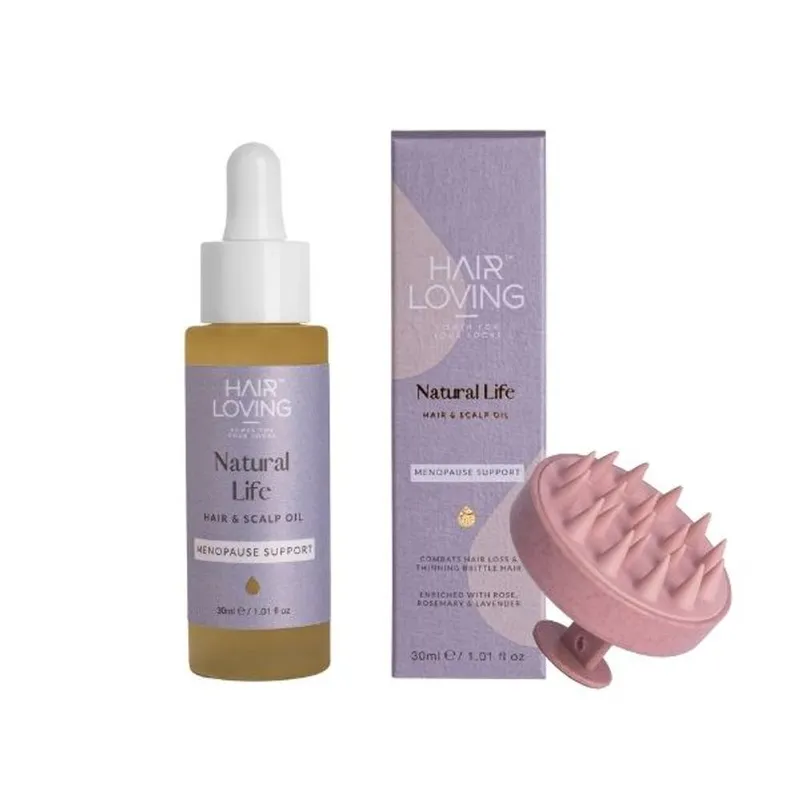 Hair Loving Women's Menopause Hair Massage set with 30ml Hair Oil in Pale Orange Pale Orange