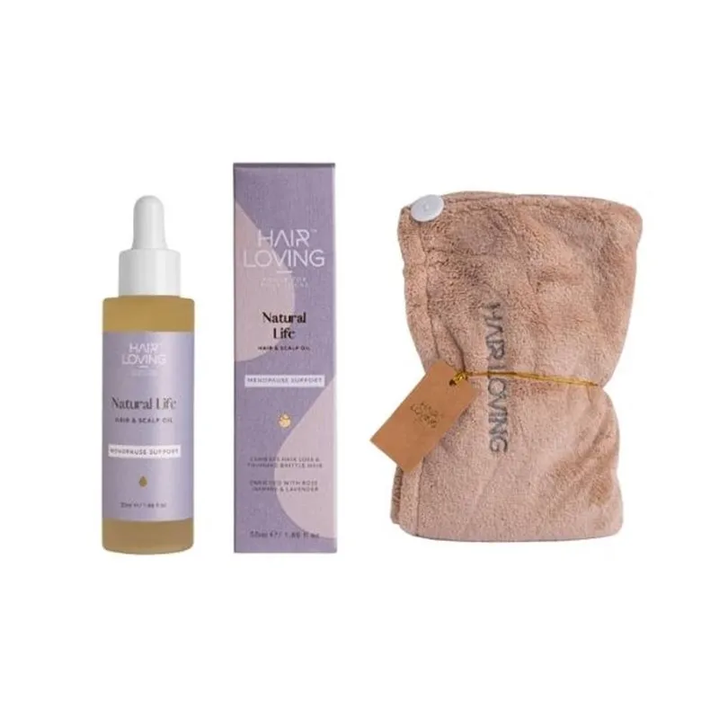Hair Loving Women's Menopause Hair Rescue Kit with 50ml Hair Oil in Pale Orange Pale Orange