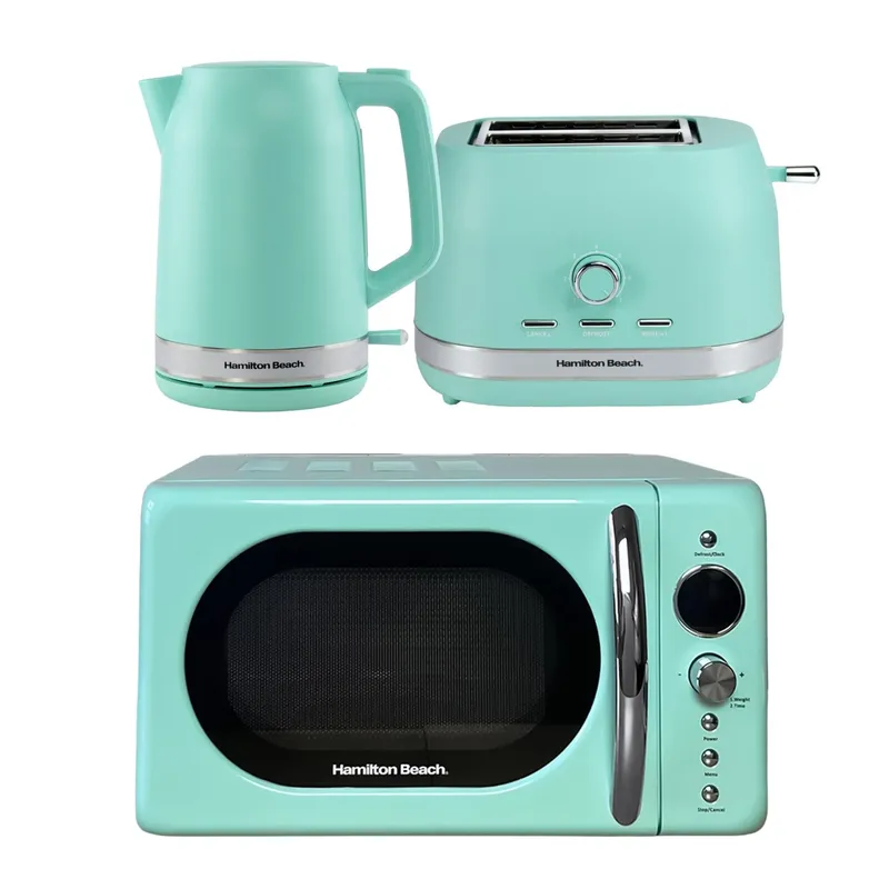 Hamilton Beach Ella Mint Kettle, Toaster & Microwave Set Mint